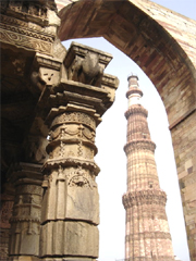 A view of the Qutb Minar of Delhi